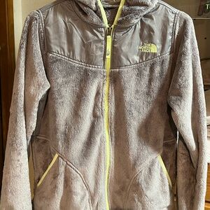 The North Face Gray Jacket with Yellow Logo
